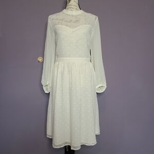 Modcloth Ivory Polka Dot Dress